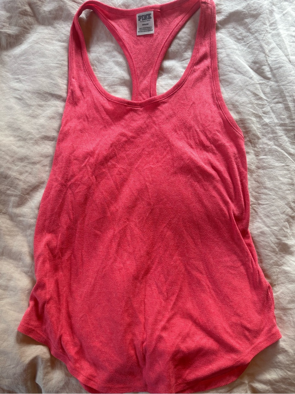 PINK Victoria's Secret Bright Coral Racerback Tank